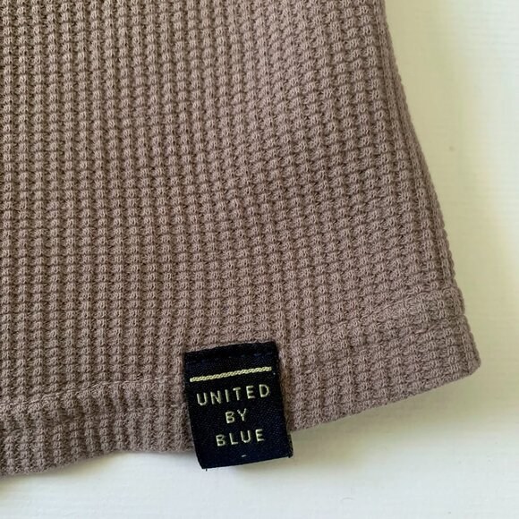 United By Blue Beige Long Sleeve Henley Shirt Heritage Fisherman Cabin Cottage - Picture 5 of 10